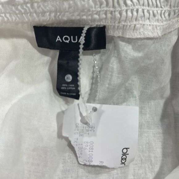 Aqua White Blouson Style Cover up / Dress - Picture 5 of 7